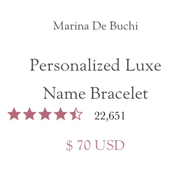 Marina De Buchi Gold Personalized Luxe Name Bracelet, Victoria - Picture 3 of 15
